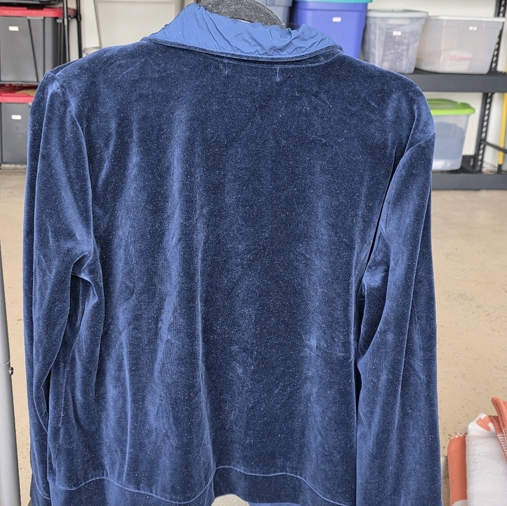 Lauren Ralph Lauren Velvet Long Sleeves Jacket Navy Gold Hardware XL Chest 21" - Picture 4 of 6